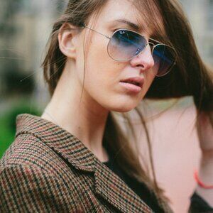 Ray-Ban Aviator Sunglasses RB3025 003/3F Silver Frame/Lt. Blue Gradient …